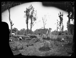 F Webb's dwelling and family, in the Rangitikei