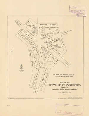 Plan of the township of Puketurua, Block X, Patetere survey district [electronic resource].