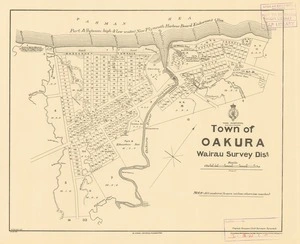 Town of Oakura, Wairau Survey Dist. [electronic resource] / W. Gordon, del. ; Francis Simpson, chief surveyor, Taranaki