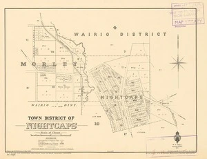 Town district of Nightcaps [electronic resource] / drawn by G.F.M. Stewart, Sept. 1926 ; N.C. Kensington, chief surveyor, Southland ; H.E. Walshe, chief draughtsman.