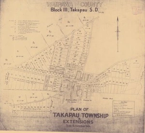 Plan of Takapau township & extensions [electronic resource].