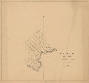 Sawyers Bay District [electronic resource] / surveyed by Wm Davidson, R. Park and H. Charlton, assistant surveyors, 1846 ; drawn by D. Henderson ; J.T. Thomson, chief surveyor, 26th June, 1861.