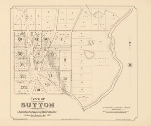 Town of Sutton [electronic resource] : & suburban sections being blk. 15 Sutton District / J. Cook, asst. surveyor, May 1883 ; W.J. Percival, delt. 8.4.84.
