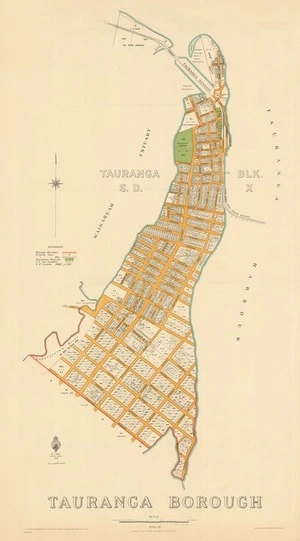 Tauranga borough [electronic resource] / M. Rule, Delt. 1927 ; H.E. Walsh, chief draughtsman.