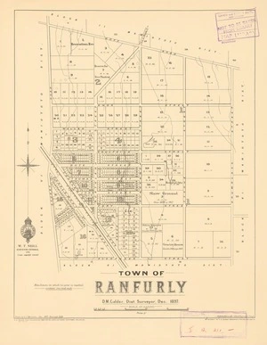 Town of Ranfurly [electronic resource] D.M. Calder, Dist. Surveyor, Dec. 1897 ; drawn by A.J. Morrison, Dec. 1897.