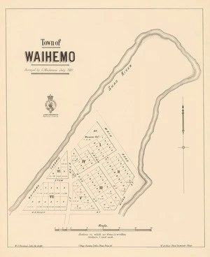 Town of Waihemo [electronic resource] / surveyed by G. Mackenzie; W.J. Percival, lith.