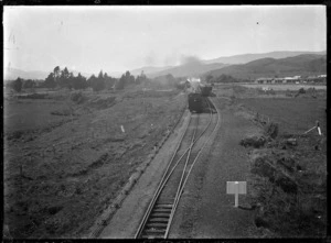 Two trains pulled in at Silverstream Railway Station.