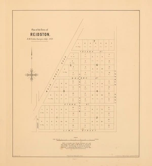 Plan of the town of Reidston [electronic resource] E.R. Ussher, surveyor, July 1870.
