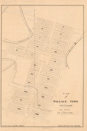 Plan of  Wallace Town, Southland, New Zealand [electronic resource] / drawn by G. T. Stevens, Survey Office Southland.