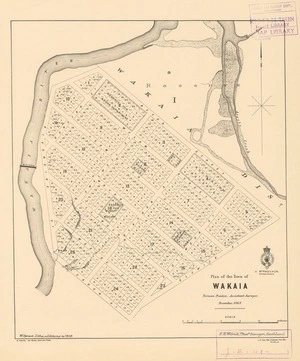 Plan of the town of Wakaia [electronic resource] / Norman Prentice, assistant surveyor, December, 1868 ; W. Spreat, lith.