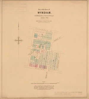 Plan of the town of Wyndham [electronic resource] G.F. Richardson, contract surveyor October 1869; W. Spreat, lith.