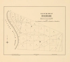 Plan of the town of Riverside [electronic resource] / J. Henderson, surveyor, Septr. 1876 ; drawn by F.W. Flanagan Decr. 28th 1876.