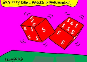 Bromhead, Peter, 1933-:Sky City deal passed in Parliament. 13 November 2013