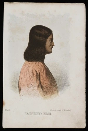 Artist unknown :Tahitische Frau. C S del. Lith Jnst Arnz & Co. Dusseldorf. [1840s?]