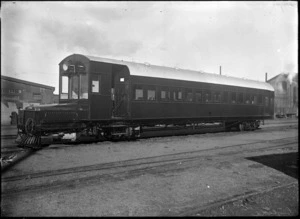 Leyland petrol railcar, at Petone Railway Workshops, 1925