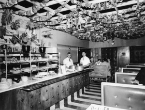 Nicholas and Haralambos Toulis at the Montana Snack Bar, 130 Willis Street, Wellington