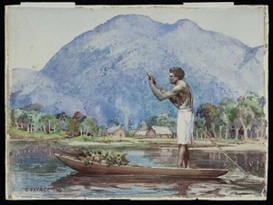 Savage, Cedric, 1901-1969 :[Going to market, Fiji]. 1930