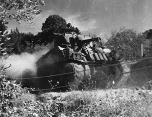 New Zealand tank during the advance towards Florence, Italy