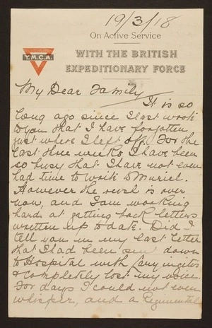 Letters written during World War One