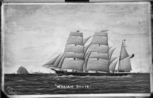 Photograph of a painting by W Beckett depicting the sailing ship 'William Davie'