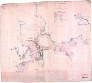 Heaphy, Charles 1820-1881 :Coromandel gold district distinguishing the apparent geological formations, etc [ms map]. 1857