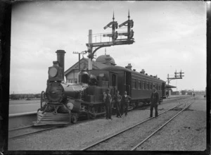 D class steam locomotive, no 197, 2-4-0T type, at Lower Hutt, 1906.