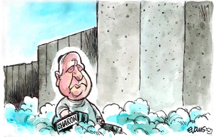 Evans, Malcolm Paul, 1945- :Ariel Sharon At The Pearly Gates. 14 January 2014
