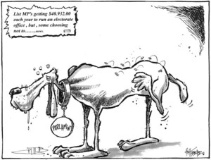 List MP's getting $40,932.00 each year to run an electorate office, but, some choosing not to... news. Parliament. 13 July 2010