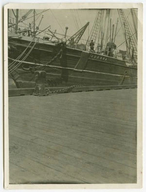 Rowe, Edward Charles, 1879-1957 :Photograph of the ship Aurora moored at a wharf