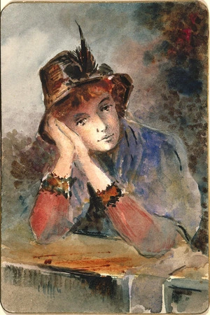 Hodgkins, Isabel Jane, 1867-1950 :[Girl. 1880s?]
