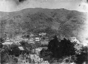 View over Thorndon from the Bolton Street Cemetery looking towards the Tinakori Hill