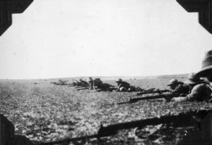 Firing line of New Zealand Mounted Rifles at Rafah, Egypt