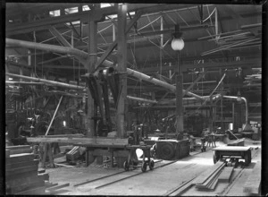 Petone Railway Workshops. Interior view.