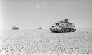 Tanks from a British unit at Alamein, Egypt, during World War 2 - Photograph taken by W A Whitclock