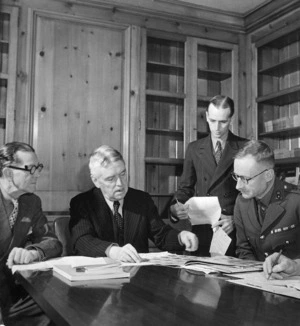 Walter Nash and some of the members of his staff at the New Zealand Chancery in Washington