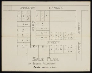 [Creator unknown] :Sale plan of building allotments [ms map]. [193-?].