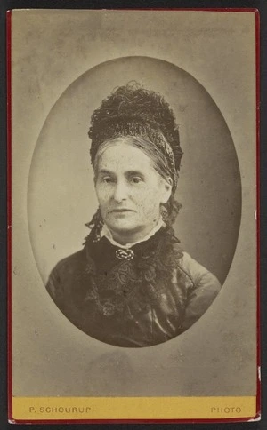 Schourup, Peter, 1837-1887: Portrait of unidentified woman