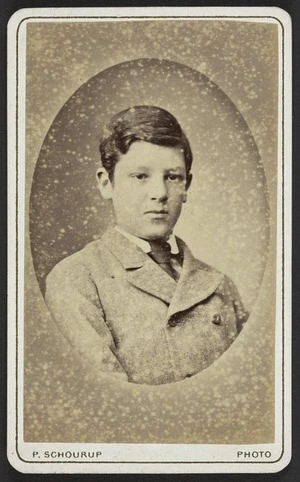 Schourup, Peter, 1837-1887: Portrait of unidentified young man