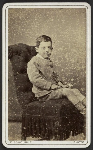 Schourup, Peter, 1837-1887: Portrait of unidentified young boy