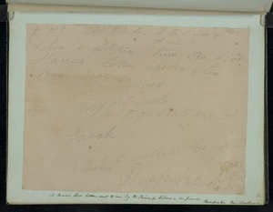 Author unknown :Maori love letter sent to me by the Princess Kihow [Sarah] & her friends, Ruapuke, New Zealand. [August 1863]