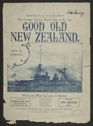 Good old New Zealand / words and music by Louis A. Benzoni ; arranged by Ivan M. Levy.