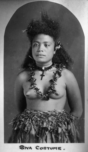 Young Samoan woman in siva costume