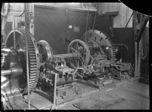 Locomotive car and wagon wheel centre lathe.