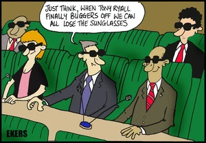 Ekers, Paul, 1961-:"Just think, when Tony Ryall finally buggers off we can all lose the sunglasses". 28 February 2014