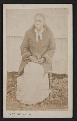 Stuart, W (New Zealand) fl 1880s :Portrait of unidentified Maori woman