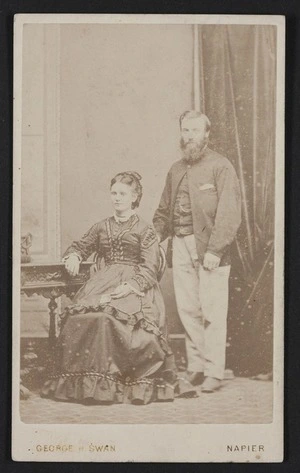 Swan, George Henry (Napier) 1833-1913 :Portrait of Joseph Dutton Powdrell and Mrs Powdrell
