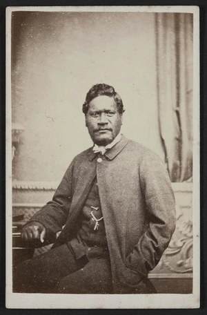 Swan & Wrigglesworth (Wellington) fl 1865 :Portrait of unidentified Maori man
