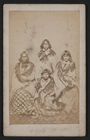 Swan & Wrigglesworth (Wellington & Napier) fl 1864-1870 :Portrait of group of unidentified Maori women from Poverty Bay