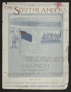 The Southlanders : New Zealand territorials : march for piano solo / by Alexander F. Lithgow.