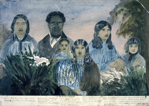 [Park, Robert] 1812-1870 :All alive 1851 - [Portraits of a group of Hawkes Bay Maori. 1851?]